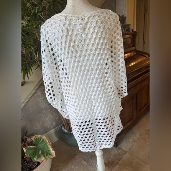 Chico’s ladies crochet top Chico size 3, US 13 extra-large and WOT white - Picture 6 of 9
